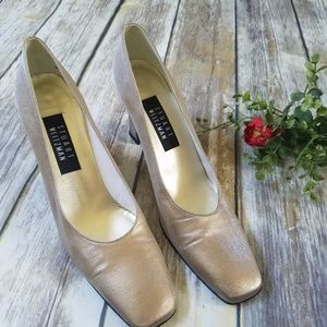 Stuart Weitzman Vintage Gold Shimmer Pumps